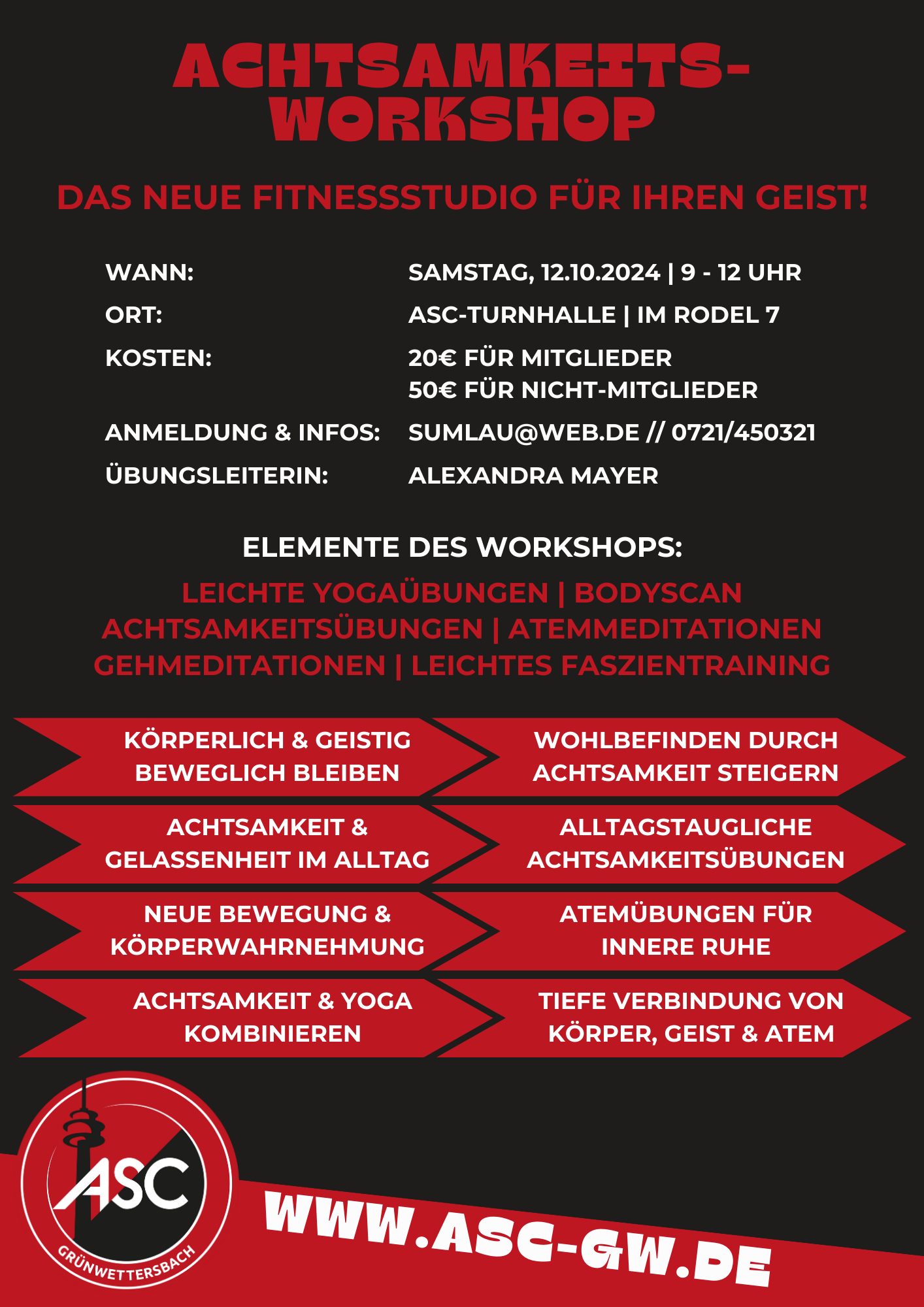 Achtsamkeitsworkshop am 12.10.2024 🧘🏽