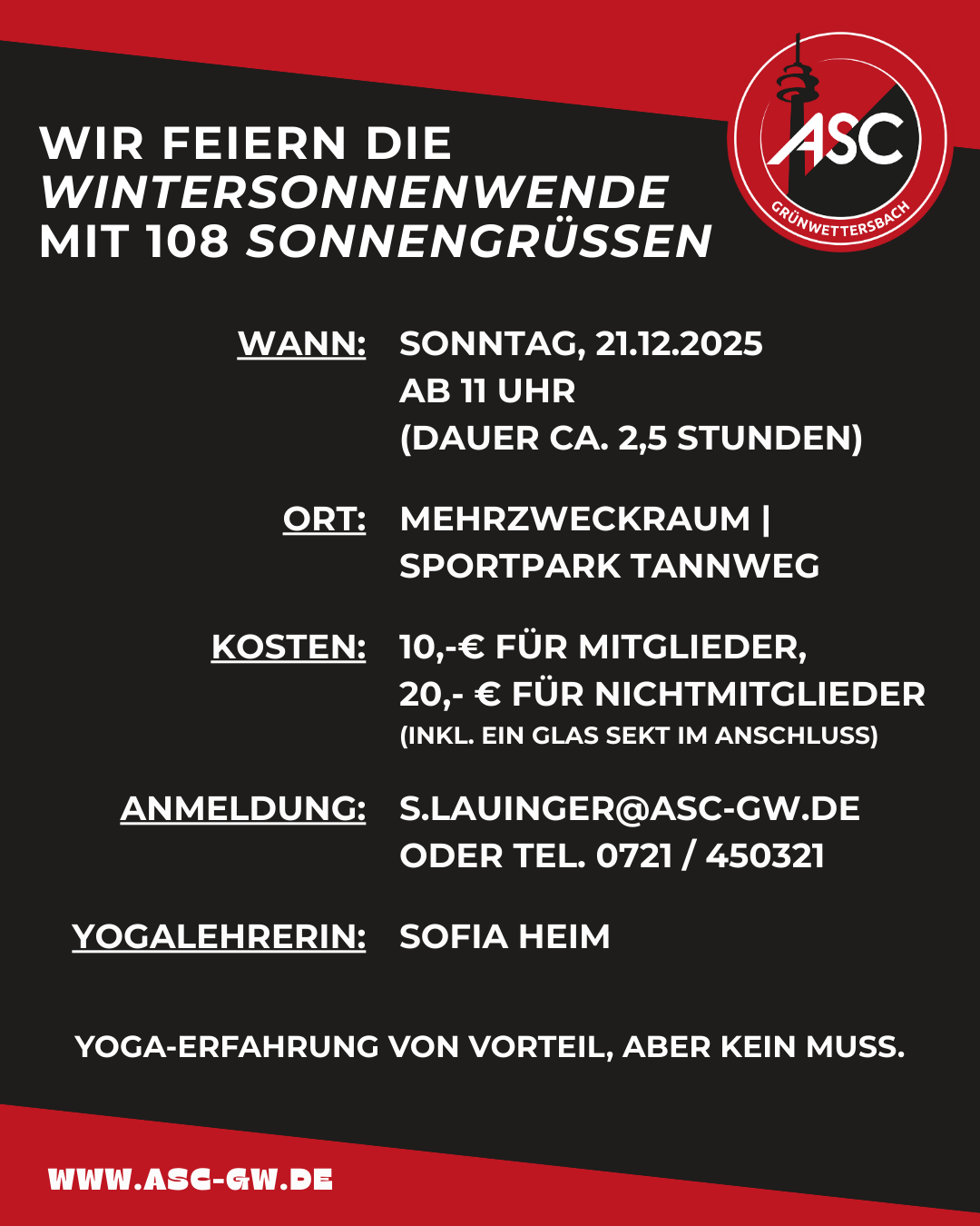 Wintersonnenwende-Yoga: 108 Sonnengrüße beim ASC