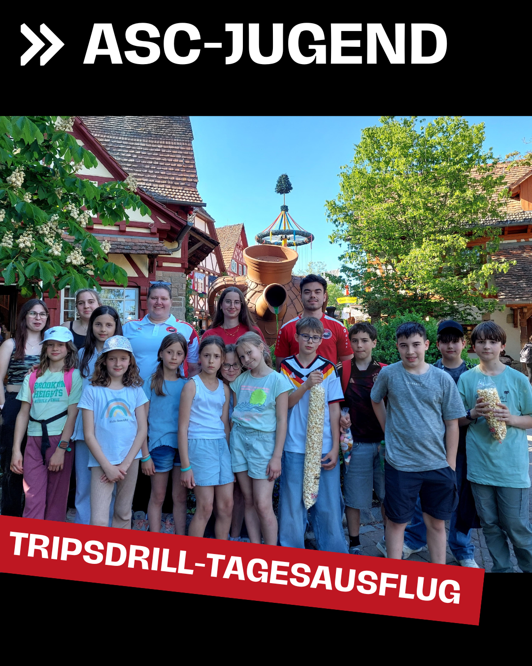 Tagesausflug der ASC-Gesamtjugend in den Freizeitpark Tripsdrill🎢🖤❤️